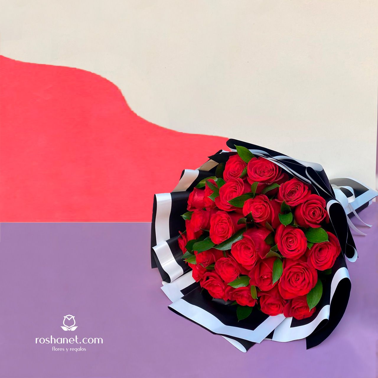 Ramo de 24 rosas rojas
