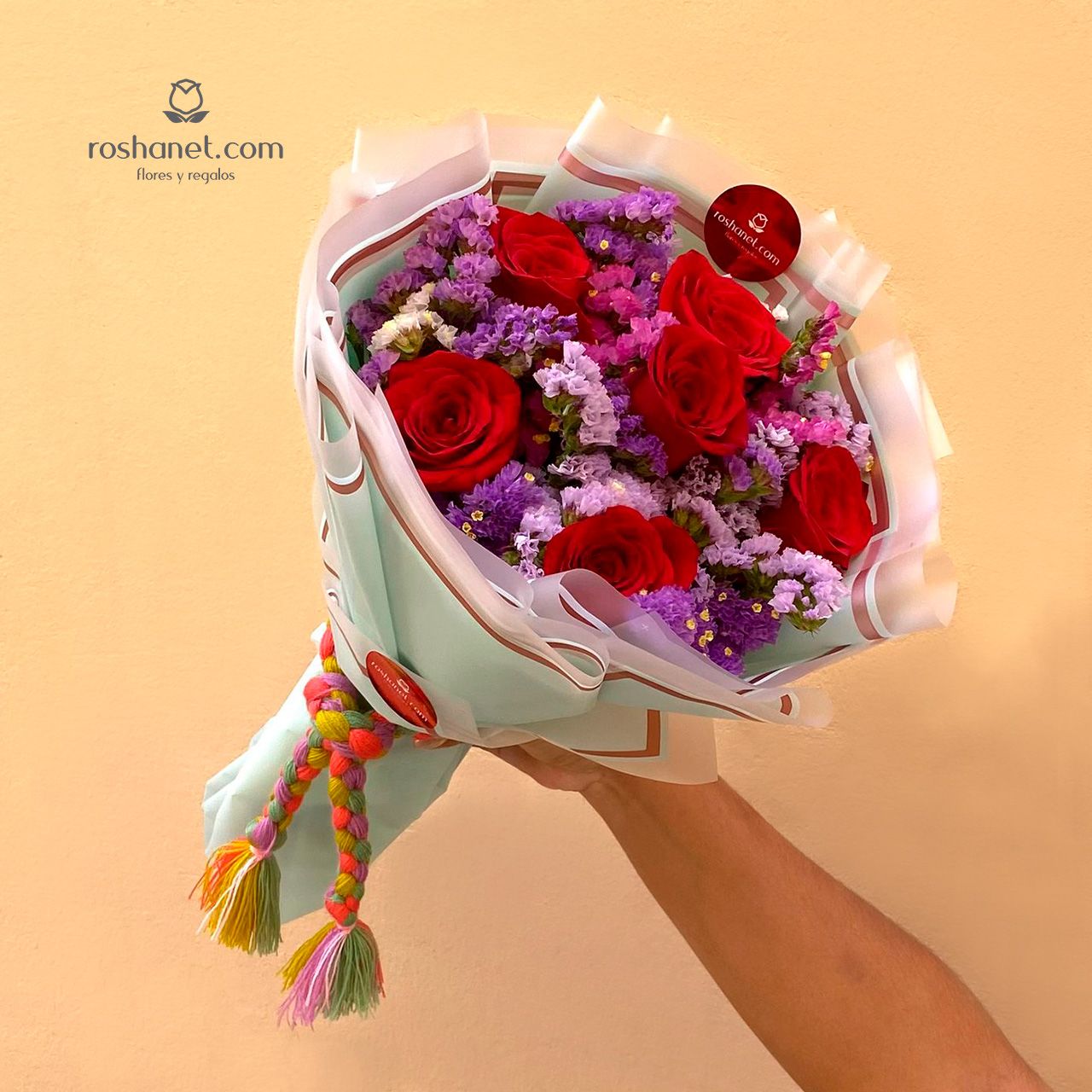 Ramo de 6 rosas rojas