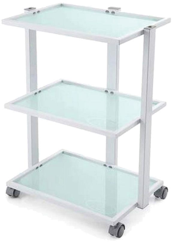 3 GLASS SHELVES ESTHETIC TROLLY - WHITE