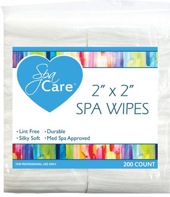 SPA CARE DISPOSABLES - 2X2 ESTHETIC WIPES 200 CT.