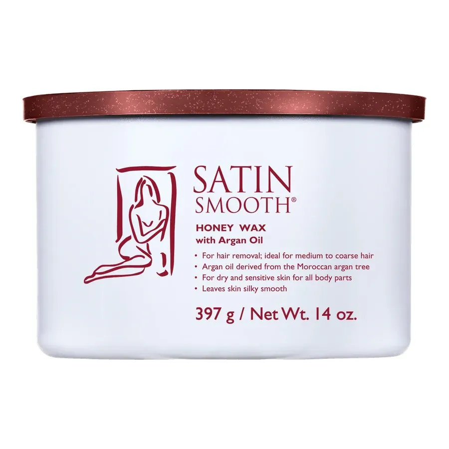 SATIN SMOOTH HONEY WAX WITH ARGAN OIL 14 OZ.
