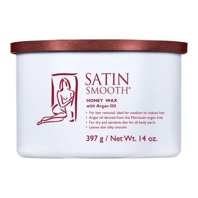 SATIN SMOOTH HONEY WAX WITH ARGAN OIL 14 OZ.
