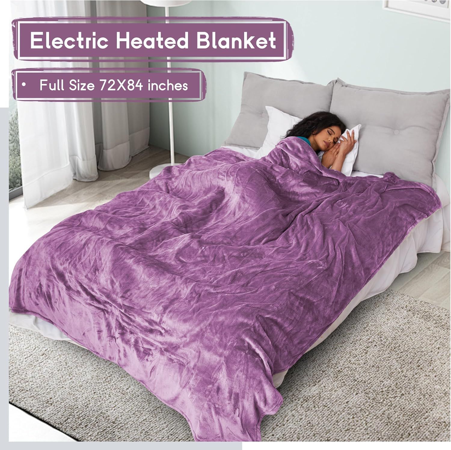 Soft Flannel Heating Blanket 72&quot;x 84&quot;