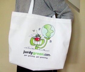 Jurdy Green logo organic tote bag