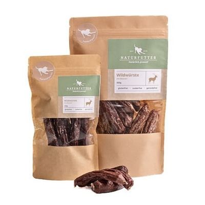 Venison sausages with berries - natural treats for dogs