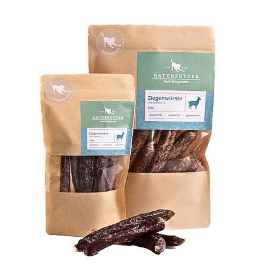 Goat sausages with cranberries - natural treats for dogs