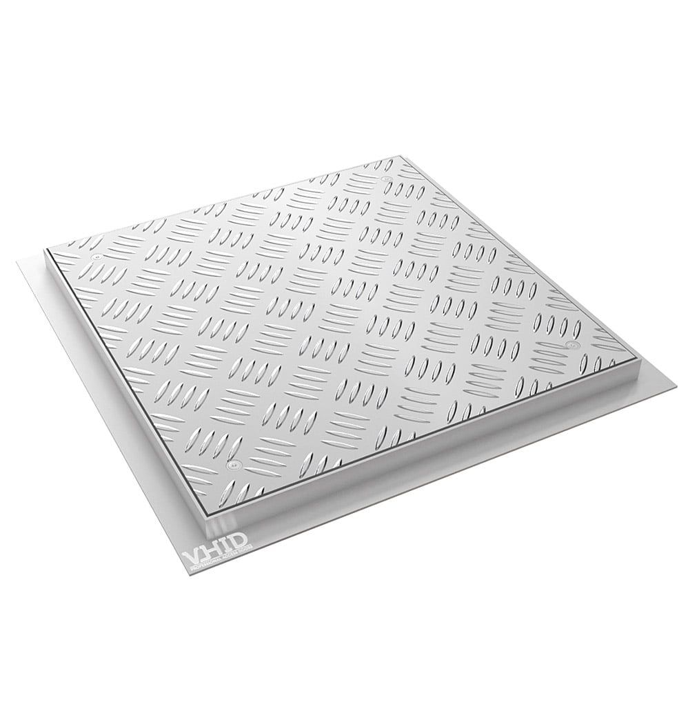 Removable corrugated aluminum floor access cover, mod. Vitalzer