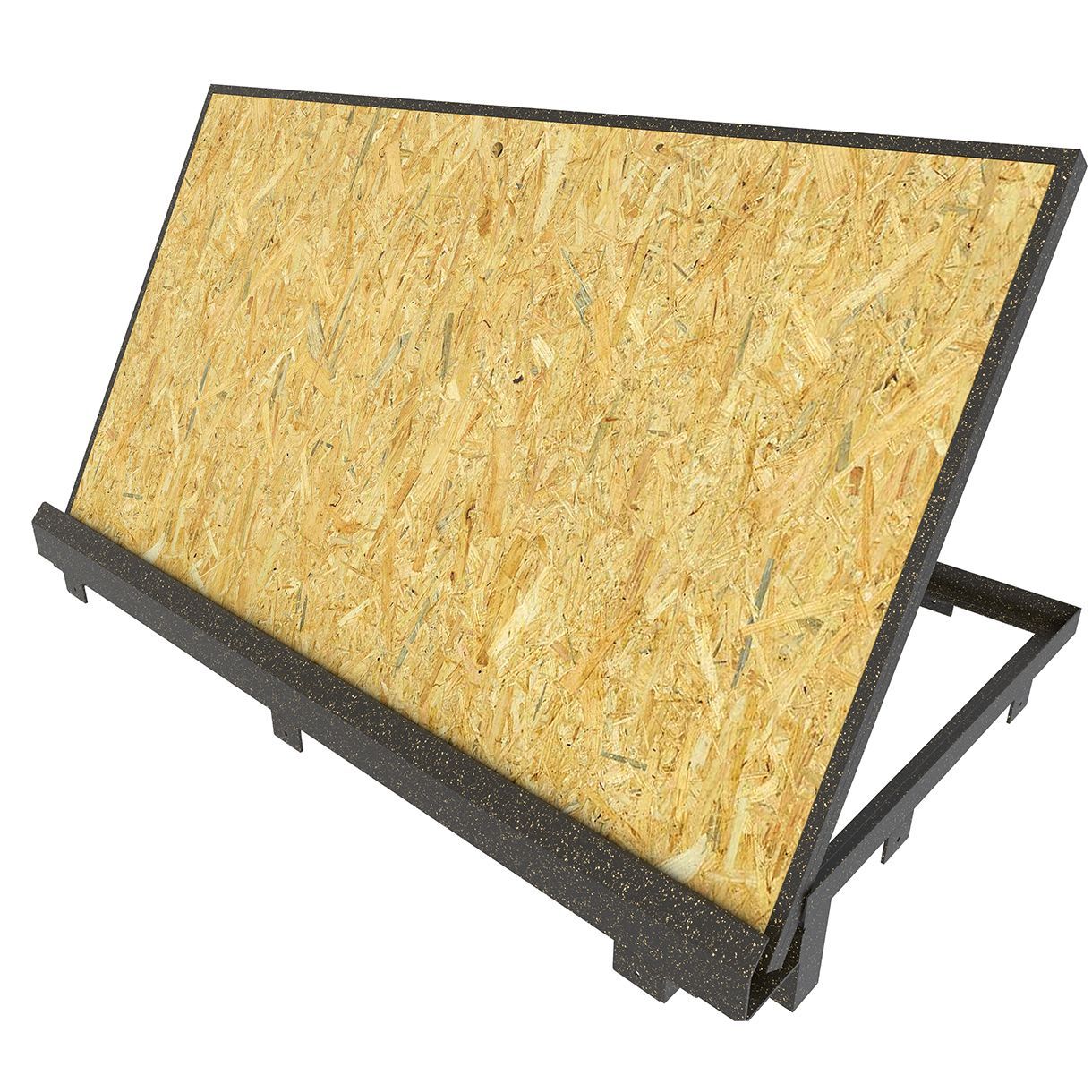 Hidden cellar door for hardwood or engineered wood flooring with gas springs and damper, mod. MARAUS, made of black steel