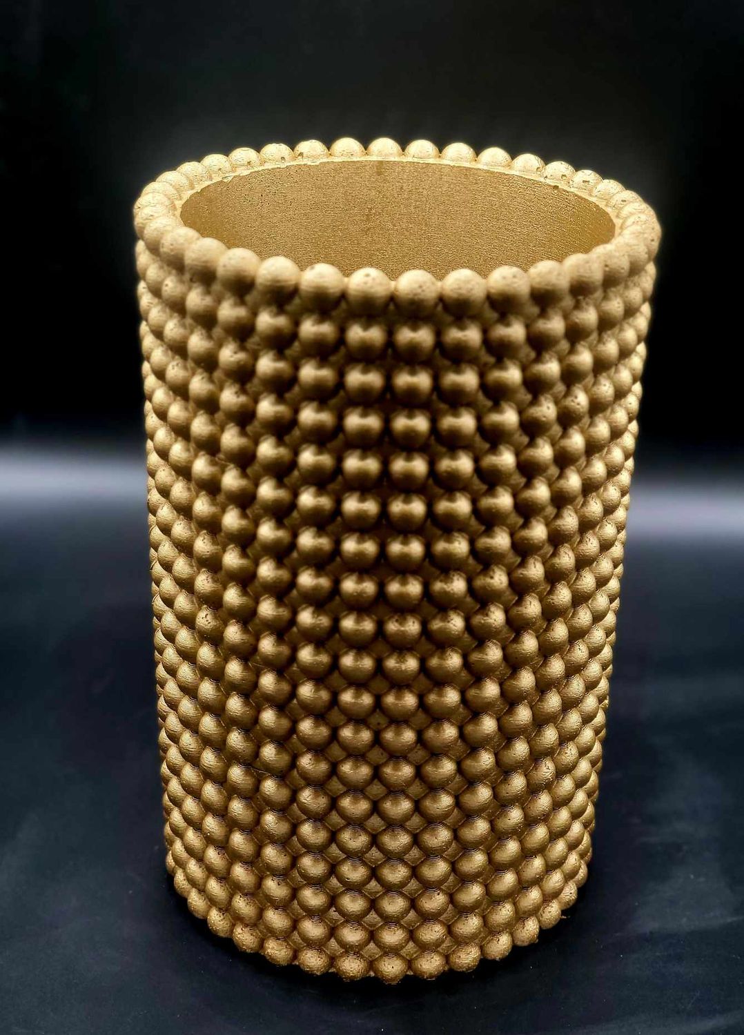 Beton Weinkühler im Bobbel-Design Gold 12.5cm