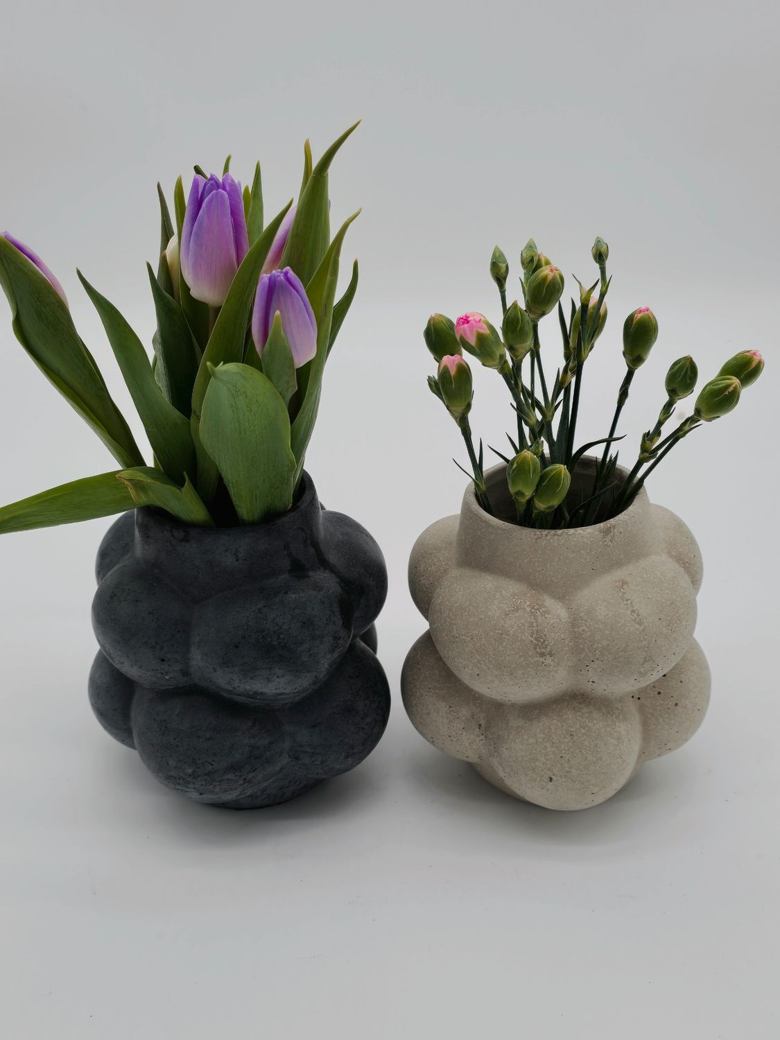 Beton BOOBIES Vase im Bobbel-Design | rund - 12.5cm
