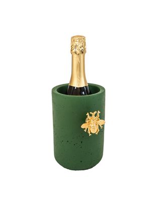 Beton Weinkühler glattes Design salbei grün- 12.5cm