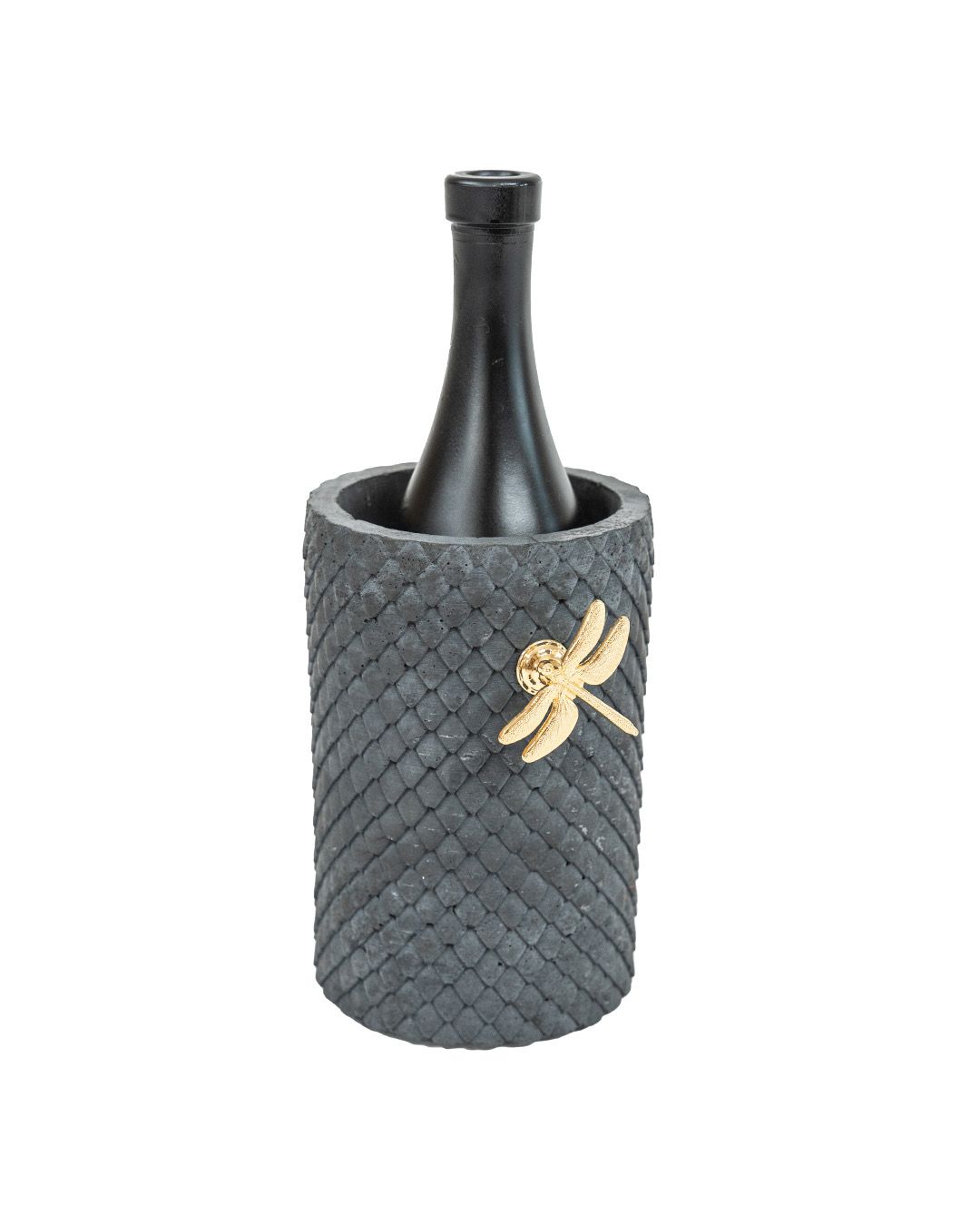 Beton Weinkühler im Ananasschuppen-Design Dunkel- 12.5cm