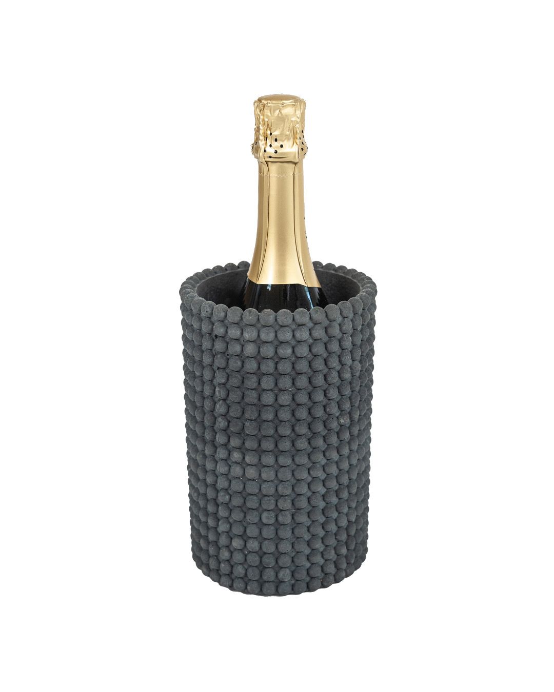 Beton Weinkühler im Bobbel-Design Dunkel 12.5cm