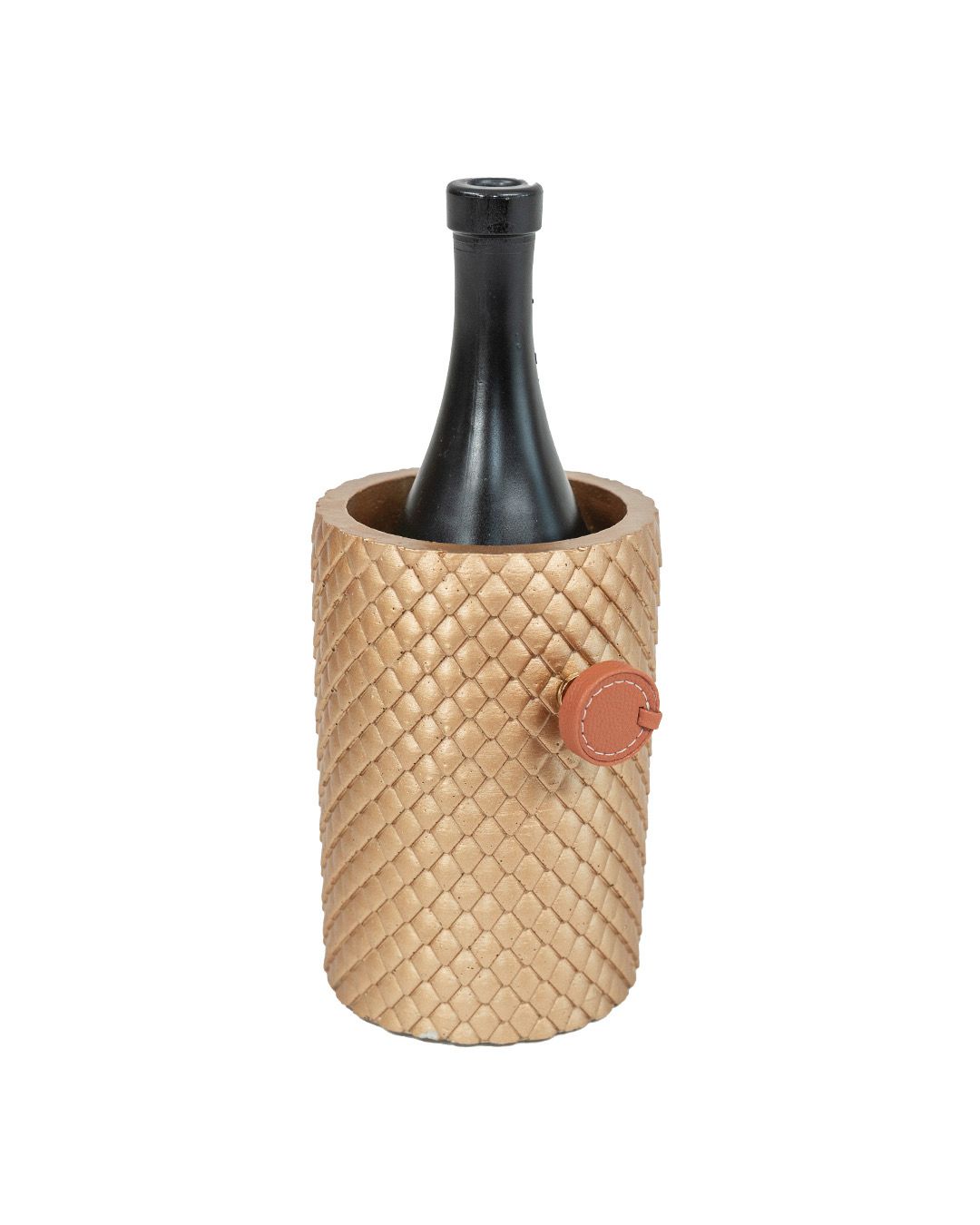 Beton Weinkühler im Ananasschuppen-Design Gold - 12.5cm