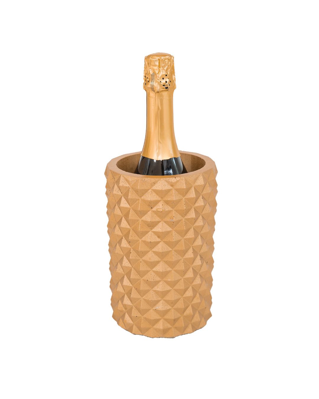 Beton Weinkühler im Rauten-Design Gold 12.5cm