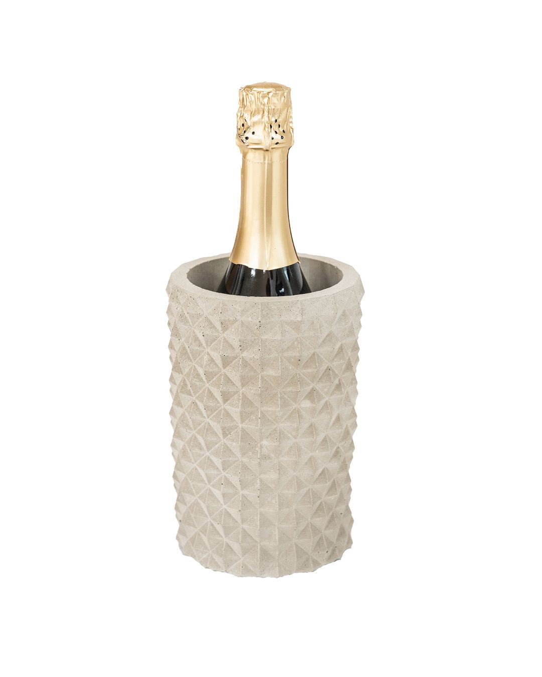 Beton Weinkühler im Rauten-Design Natur 12.5cm