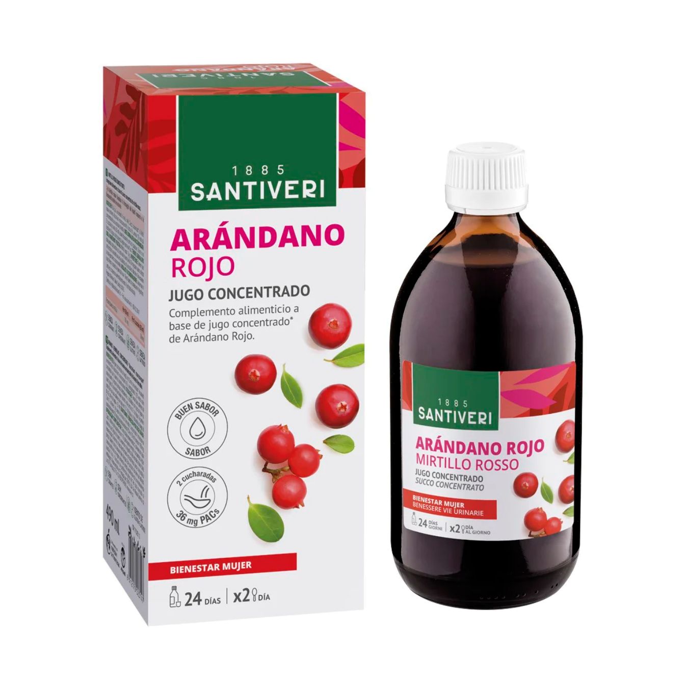 Mirtillo Rosso Succo Concentrato Fluido 490ml