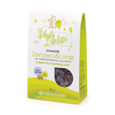 Caramelle Gommose Phyto Delizie Zenzero Lime 80gr Caramelle Gommose Phyto Delizie Zenzero Lime 80gr