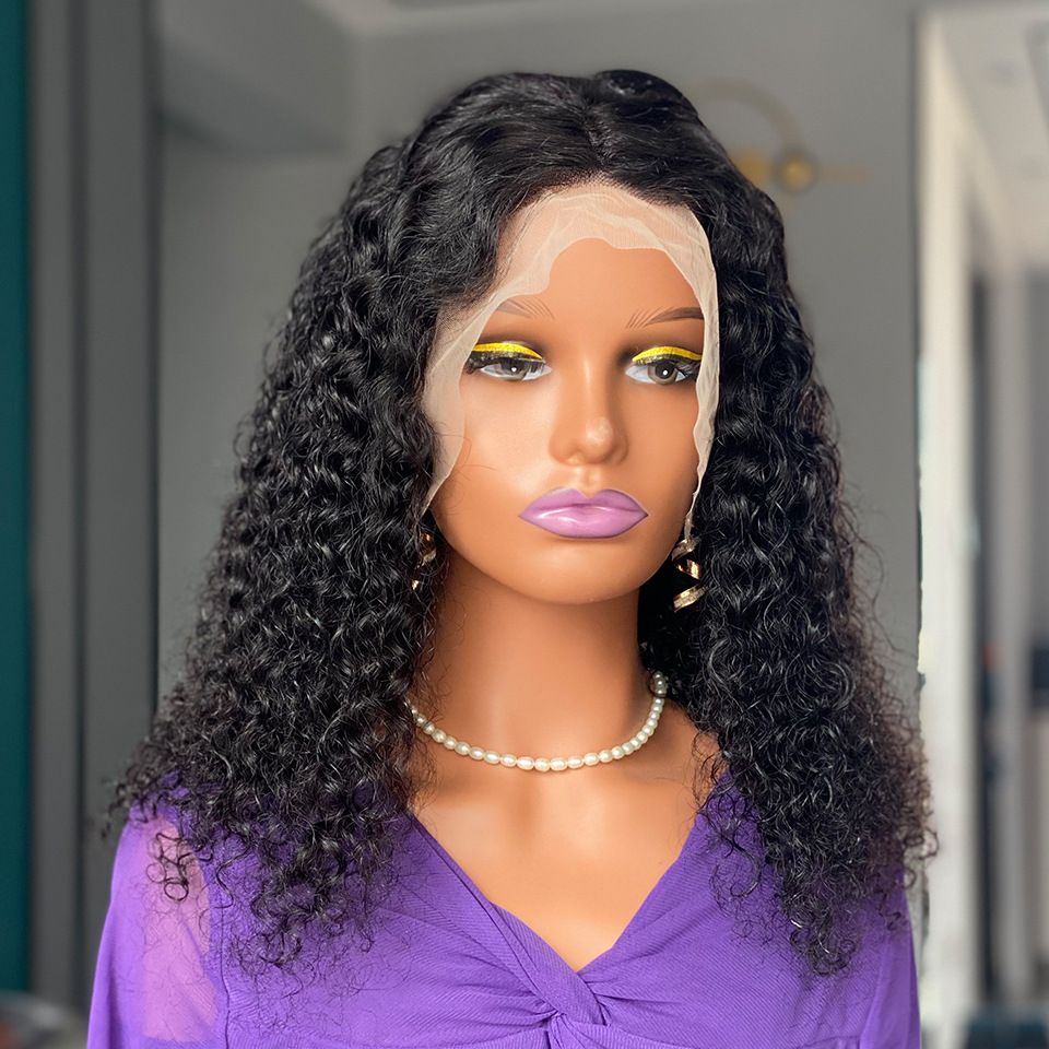 200% Curly Human Hair Wig Front Lace Real Hair Wig Real Hair Brazilian