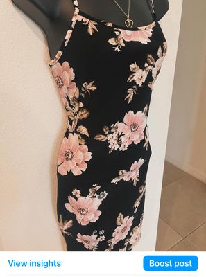 Floral Black Dress