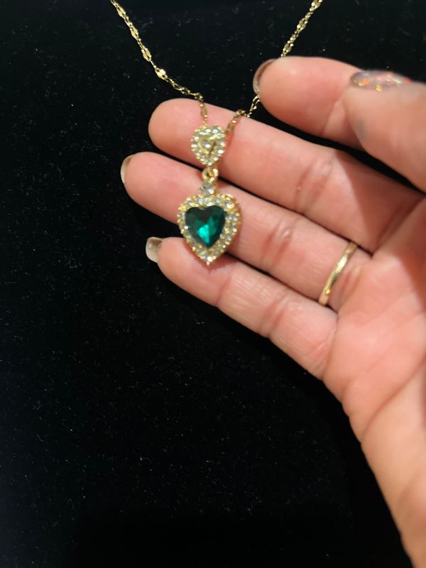 Gold Plated Lover Heart drop Necklace