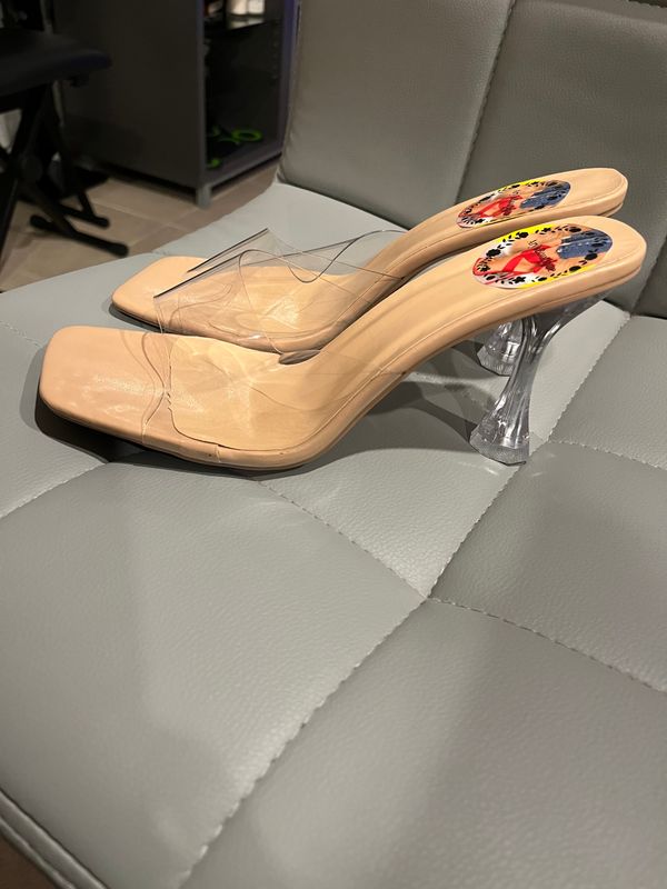 Clear and Tan high Heels