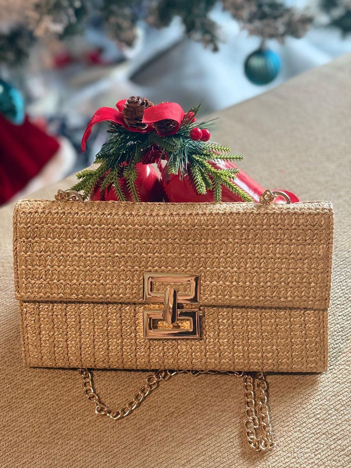Straw Clutch Purse