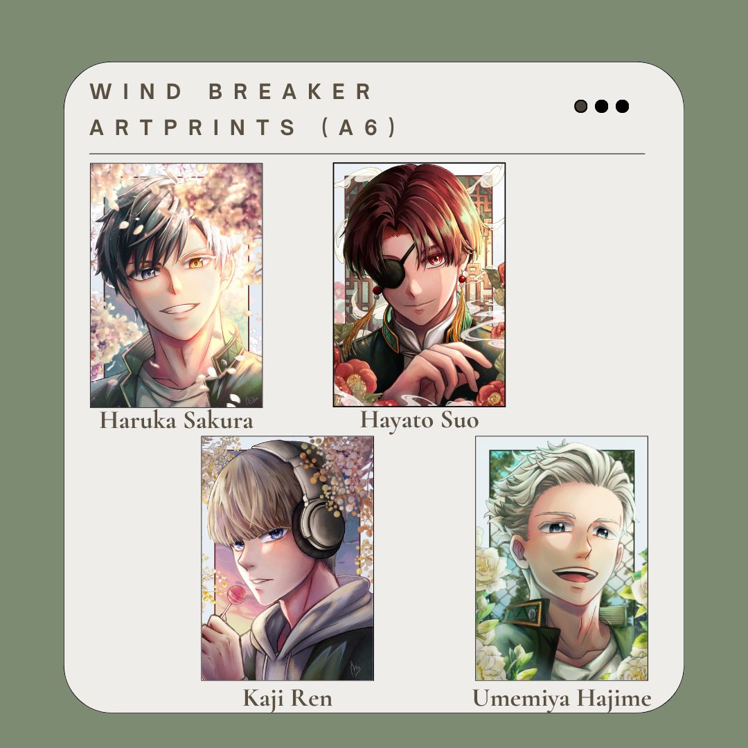 Windbreaker Fanmerch (Artprint, Foil Photocard, Diecut Sticker)