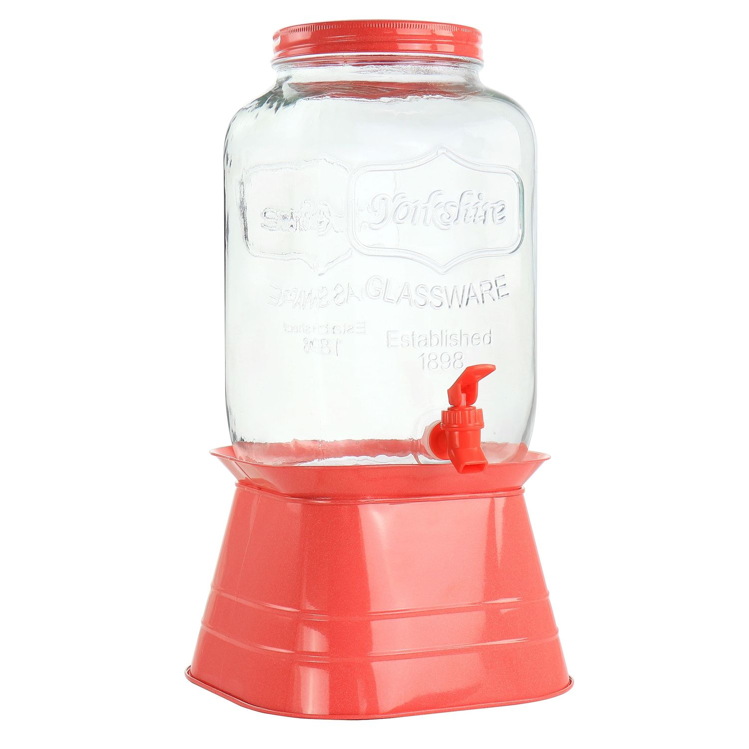 Gibson Home Chiara 2 Gallon Glass Mason Jar Dispenser with Metal Lid