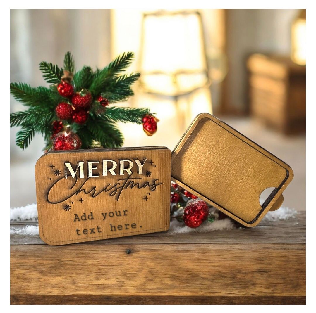 Christmas Gift Card Holder - Stained plywood.