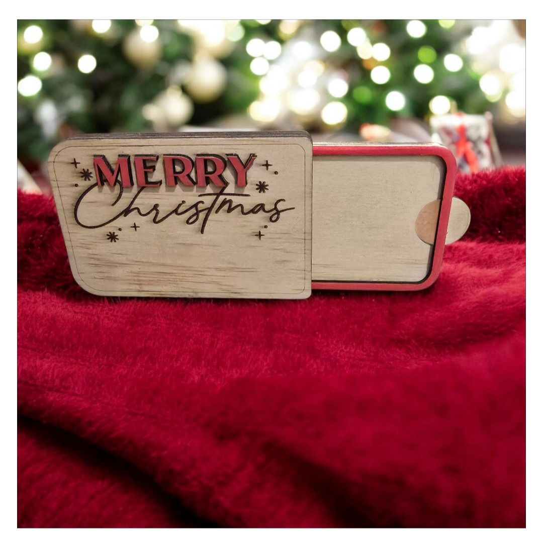 Christmas Gift Card Holder - Red writing.