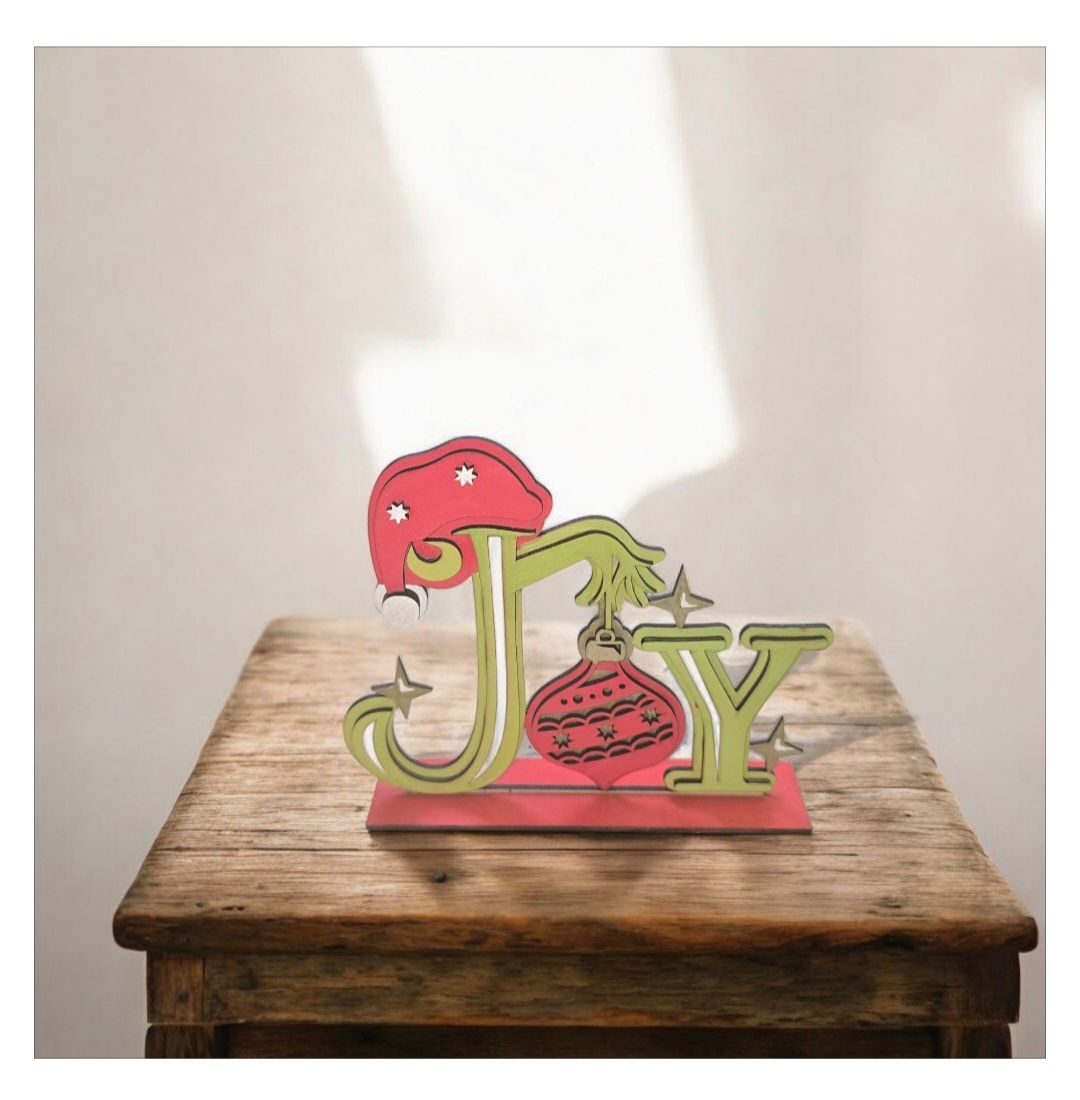 JOY Christmas Retro Tabletop Decoration.