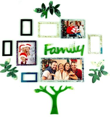Family Heritage Tree with Photo and Leaf Accents