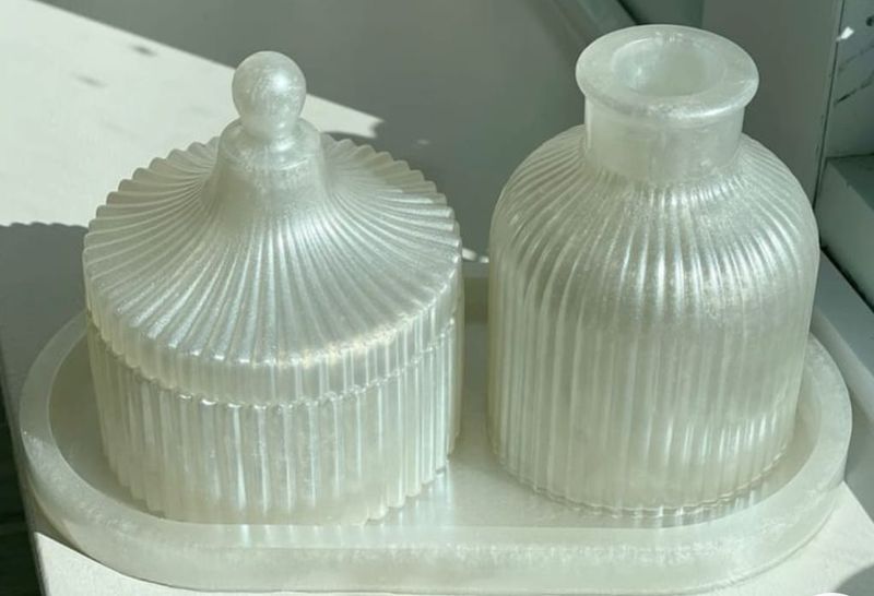 Matching Tray and Vase Décor Set of 2
