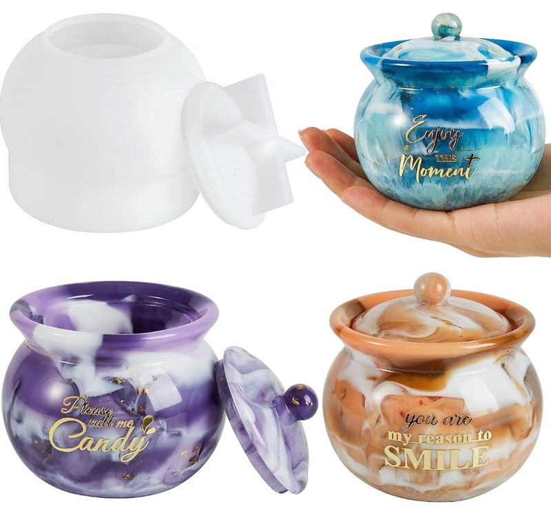 Whimsical Round Trinket Jar 8oz 1pc