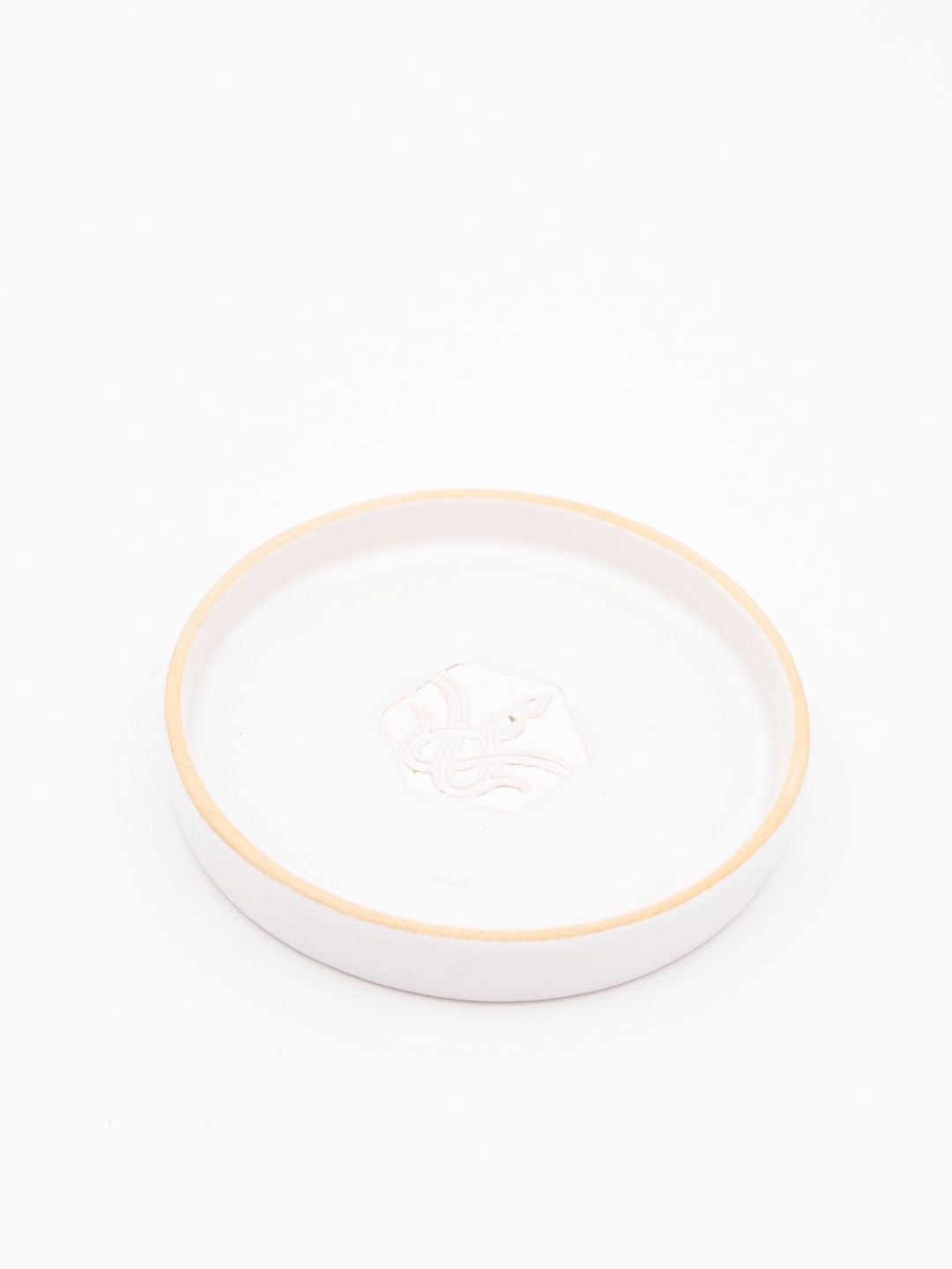 Ceramic candle plate, Color: White