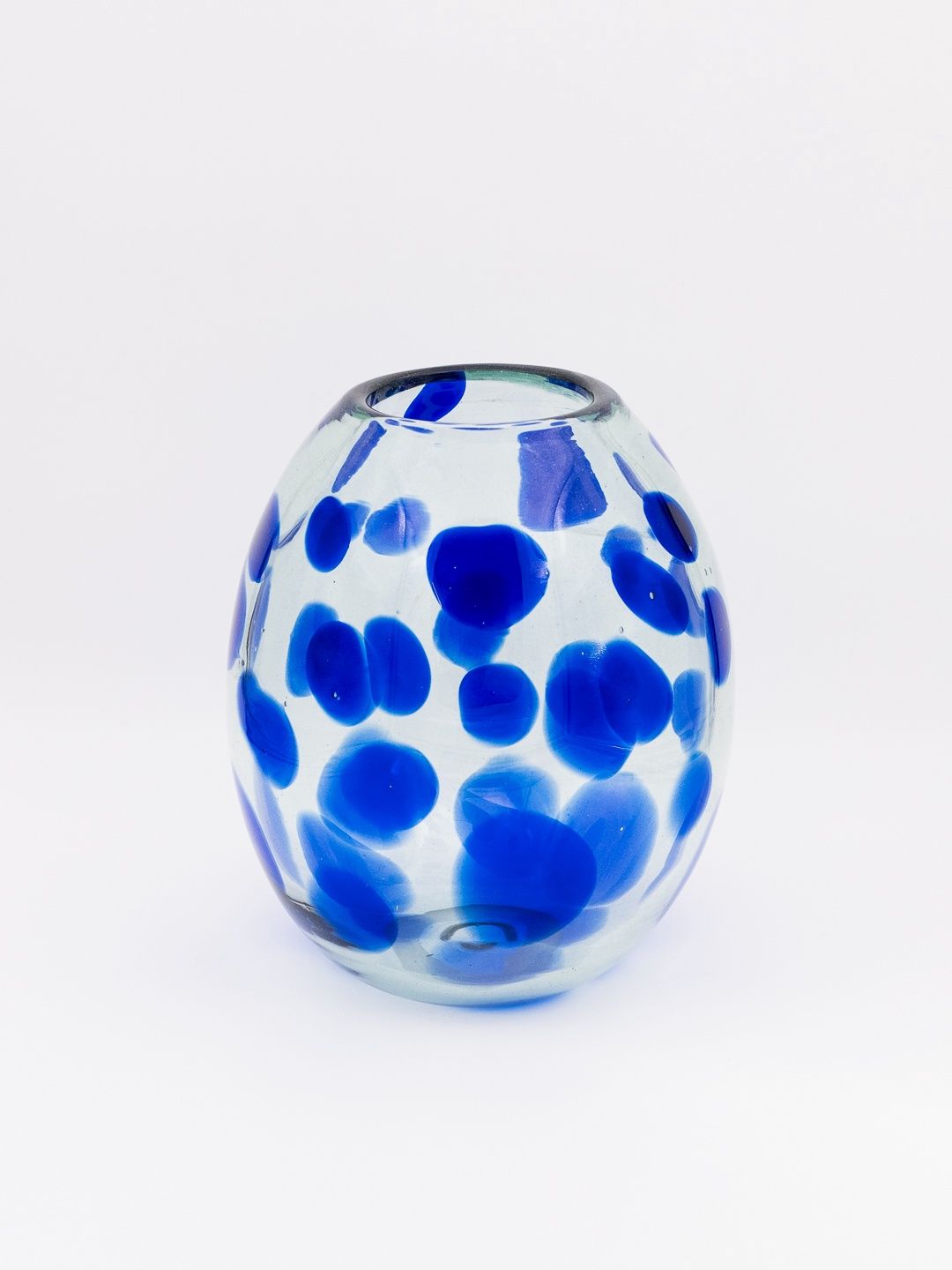 Glass vase - bowl, Color: Blue Transparent