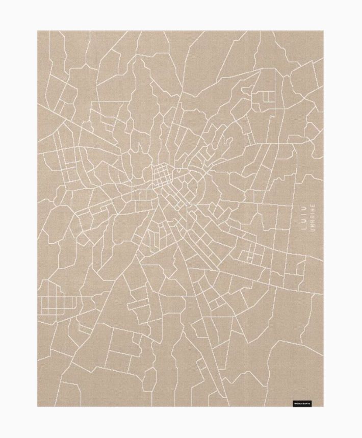 Lviv Beige throw blanket