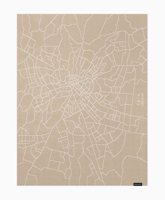 Lviv Beige throw blanket
