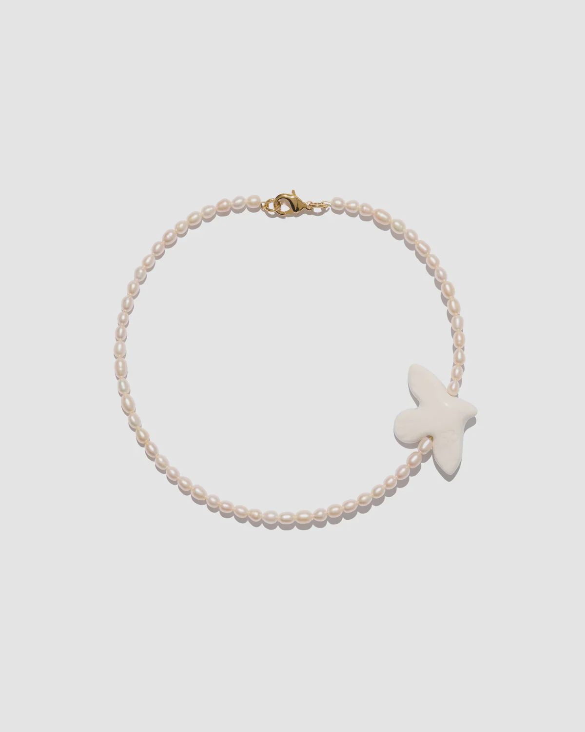 MYRNY neckless with oval pearls and bird