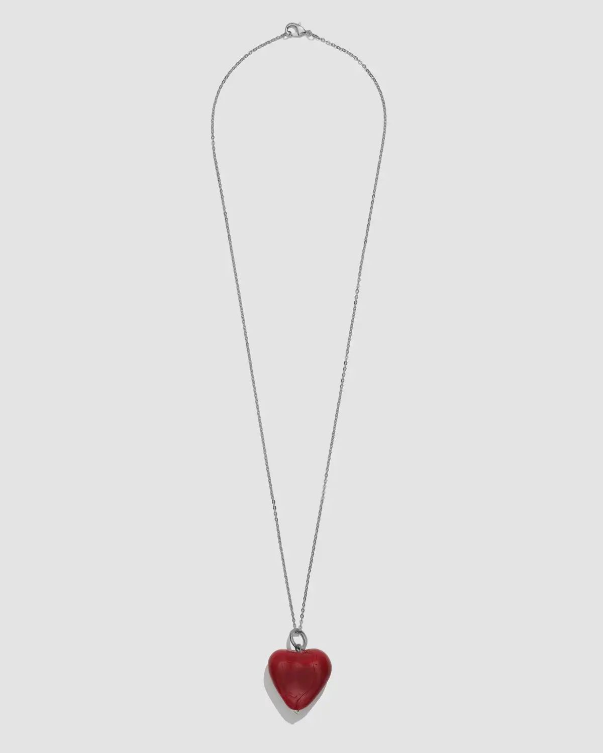 AURA pendant with a red heart, Material: Silver color fitting