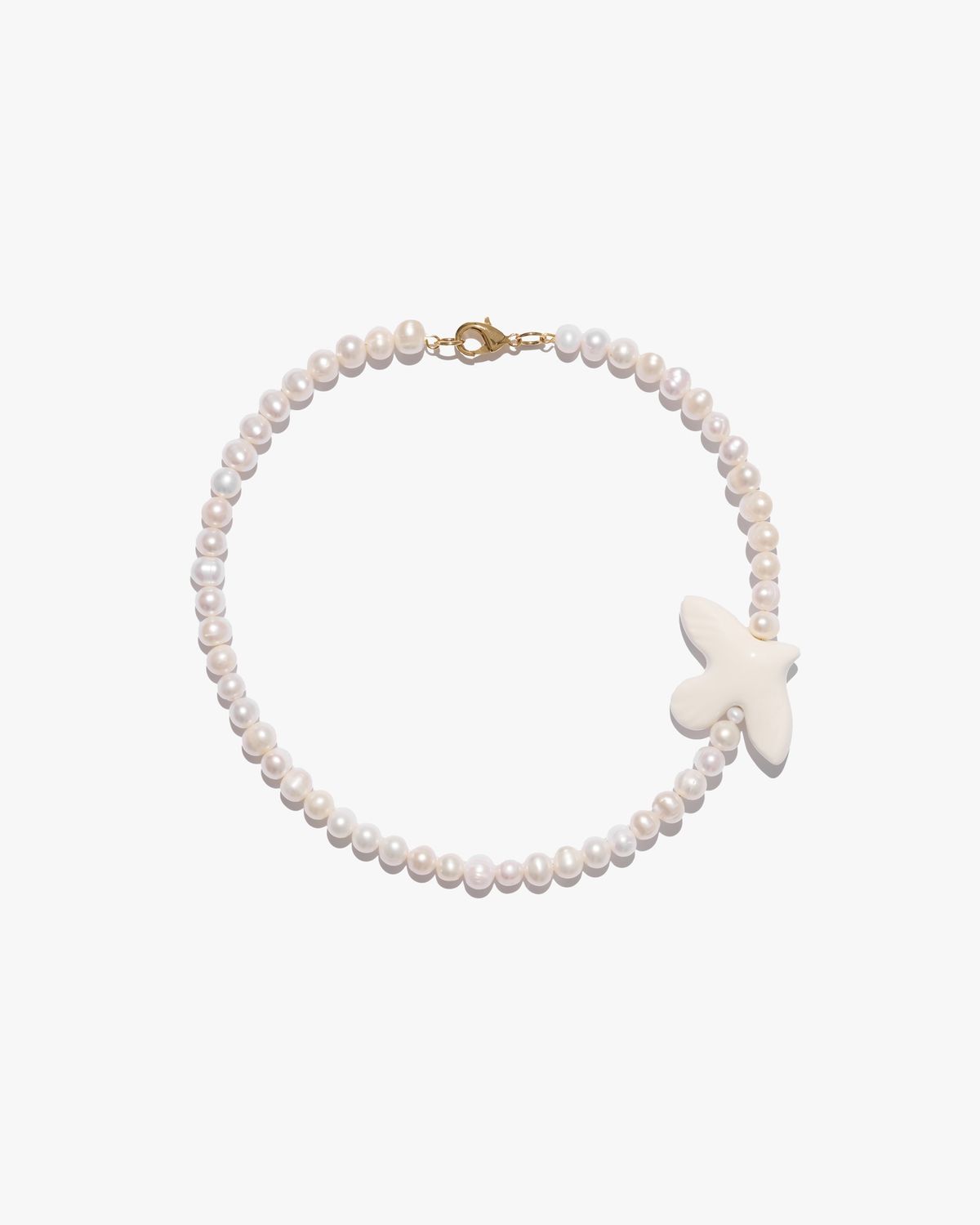 MYRNI necklace with medium pearls and bird