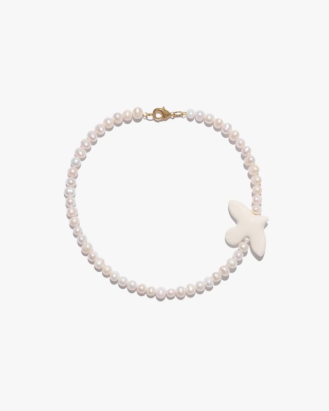 MYRNI necklace with medium pearls and bird