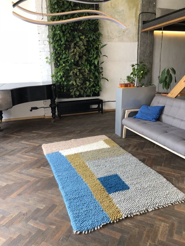 Carpet Geometric Blue/Brown 00022107