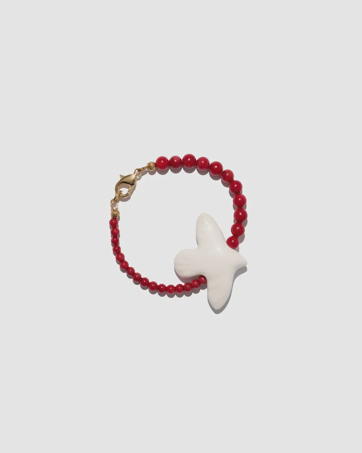 MYRNI bracelet with red corals and bird