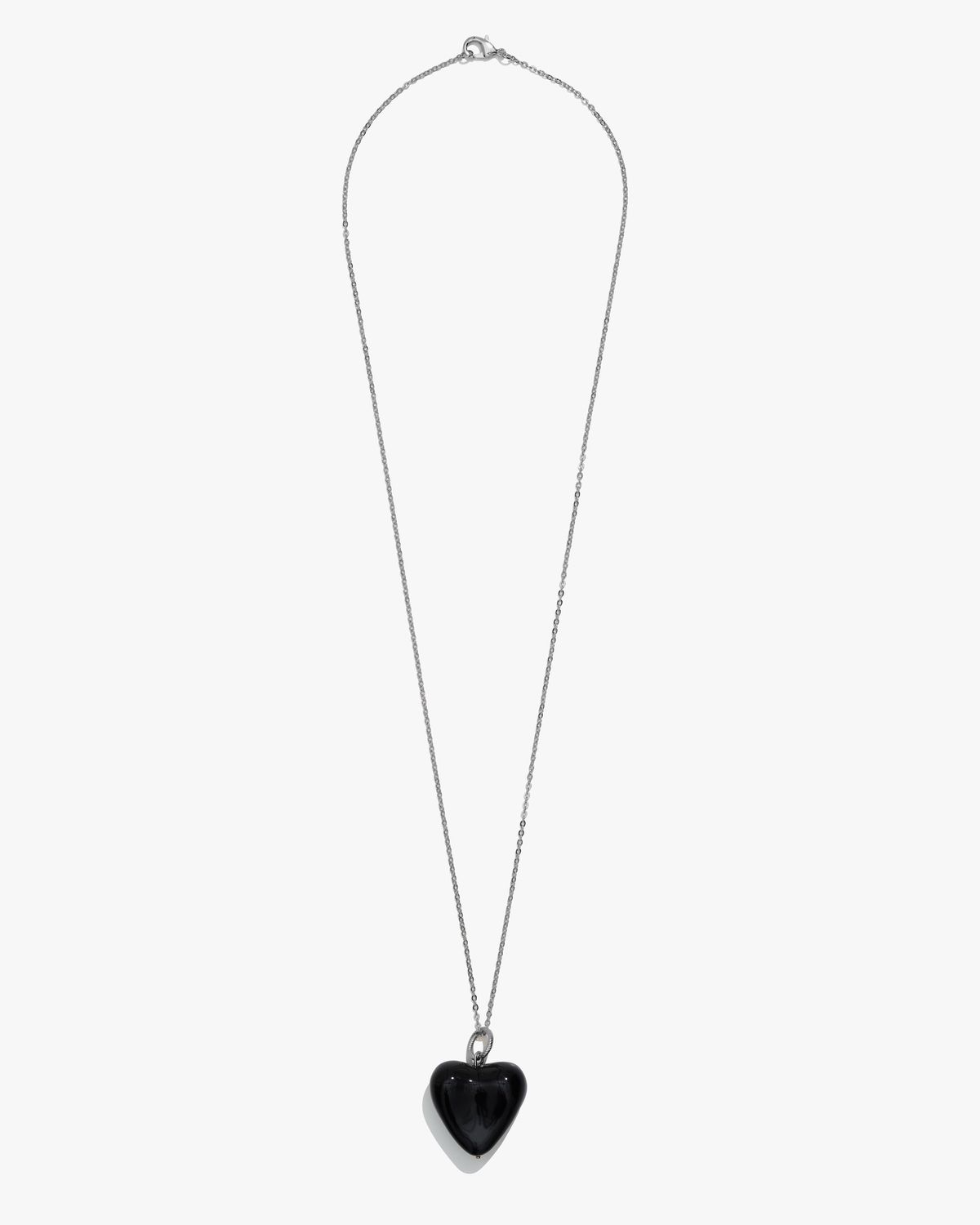 AURA pendant with a black heart, Material: Silver color fitting