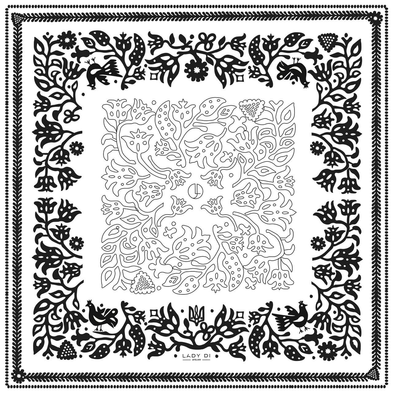 Scarf &quot;Vybiik&quot;, Color: Milk, Size: 43*43