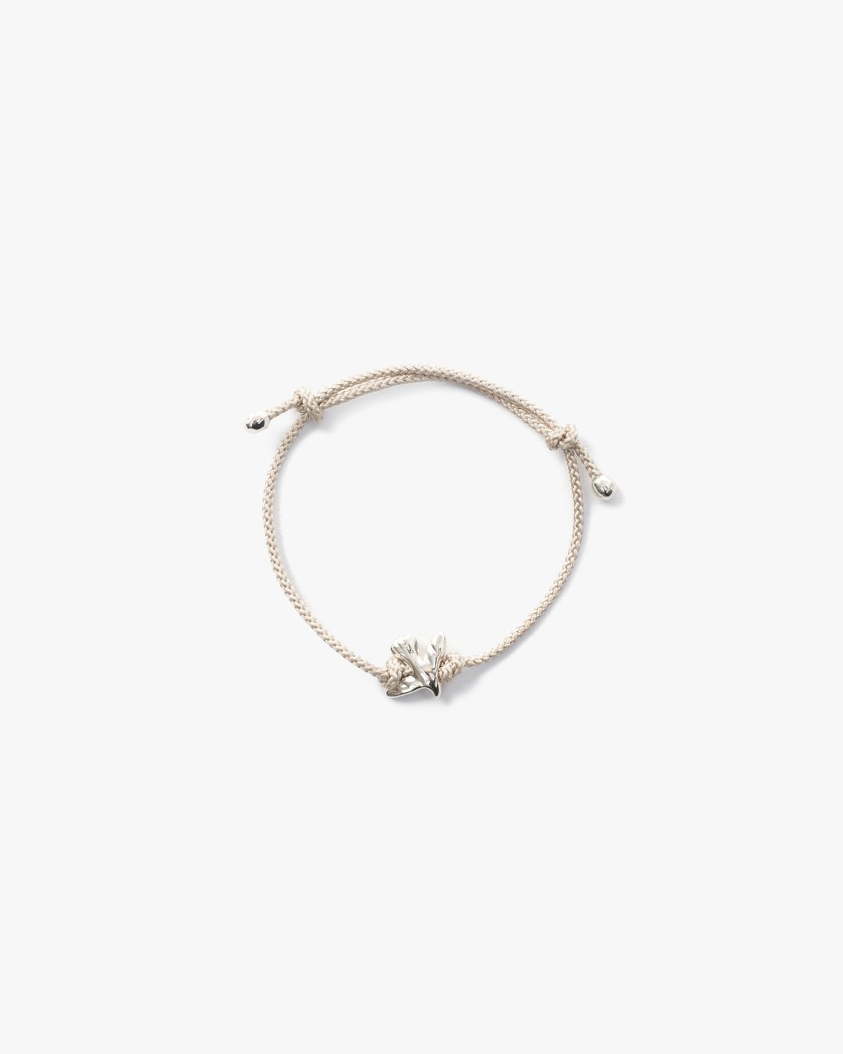 Bracelet ERA with silver bird, Color: Beige cord