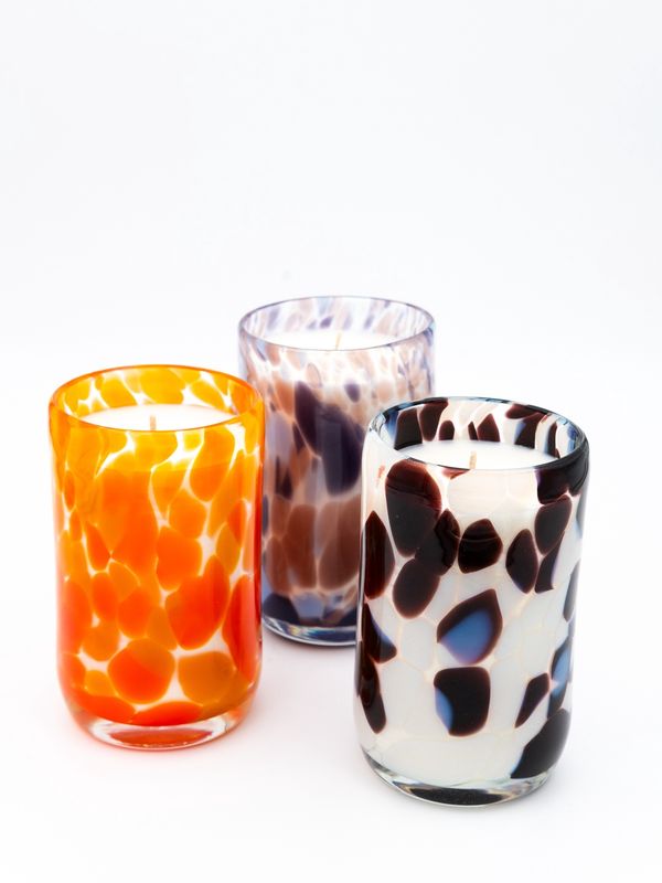 Candle in glass base