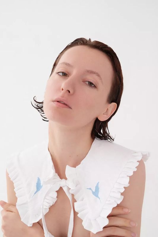 Collar with embroidery “Stork”